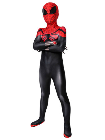 スーペリア スパイダーマン ブラック レッド コスプレ ジャンプスーツ ライクラスパンデックス マーベルコミック コスチューム