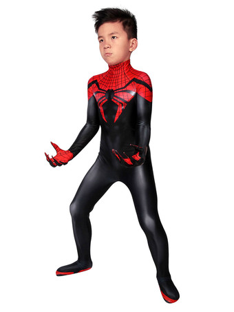スーペリア スパイダーマン ブラック レッド コスプレ ジャンプスーツ ライクラスパンデックス マーベルコミック コスチューム