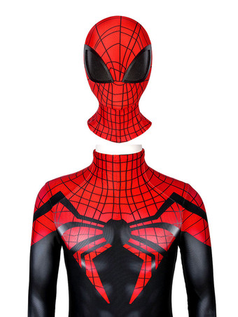 スーペリア スパイダーマン ブラック レッド コスプレ ジャンプスーツ ライクラスパンデックス マーベルコミック コスチューム