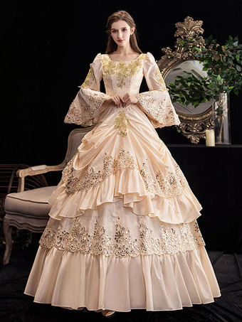 Victorian Dress Costumes Prom Dress Retro Ruffle Flare Half Sleeves Dress Marie Antoinette Victorian Era Clothing Vintage Dress