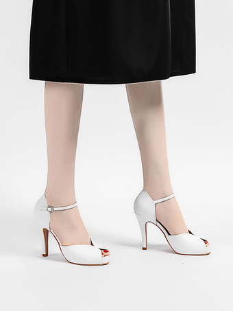 ピープトウシューズスティレットヒールメタル詳細シンプルスリップオンアンクルストラップサンダル