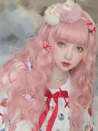 Sweet Lolita Wigs Long Heat Resistant Fiber Light Pink Lolita Hair