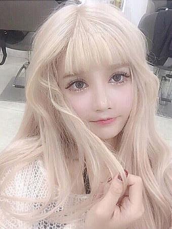 甘いロリータウィッグロング耐熱繊維ブロンドロリータヘアウィッグ