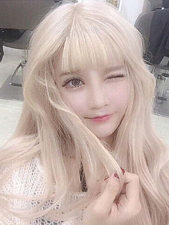 甘いロリータウィッグロング耐熱繊維ブロンドロリータヘアウィッグ