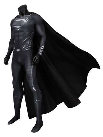 Superman Black Suit Clark Kent Cosplay Costumes (Cloak Included)