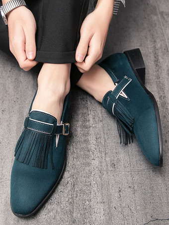 メンズ モンク ローファー シューズ ストラップ 調節可能 アートワーク ラウンドトゥ ポリエステル メンズ ローファー シューズ