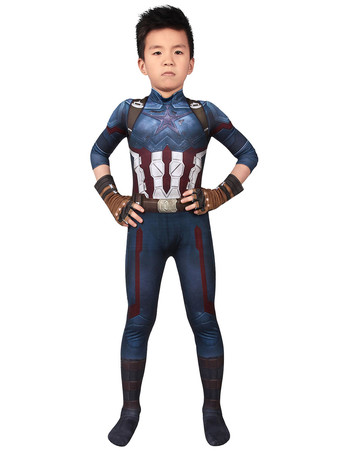 ディープブルーマーベルのアベンジャーズキャプテン・アメリカコスプレ衣装キャットスーツ手袋