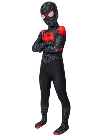 スパイダーマンマイルズモラレスコスプレジャンプスーツPS4ゲームマーベルコミック子供のためのコスプレ衣装