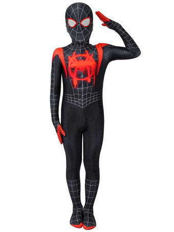 スパイダーマンマイルズモラレスコスプレジャンプスーツPS4ゲームマーベルコミック子供のためのコスプレ衣装