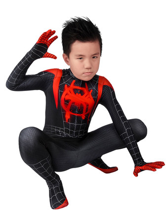 スパイダーマンマイルズモラレスコスプレジャンプスーツPS4ゲームマーベルコミック子供のためのコスプレ衣装