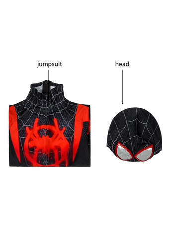 スパイダーマンマイルズモラレスコスプレジャンプスーツPS4ゲームマーベルコミック子供のためのコスプレ衣装