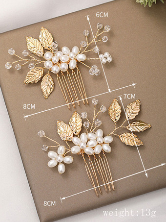 花嫁のための手作りのかぶとの結婚式の櫛の金属のヘアアクセサリー