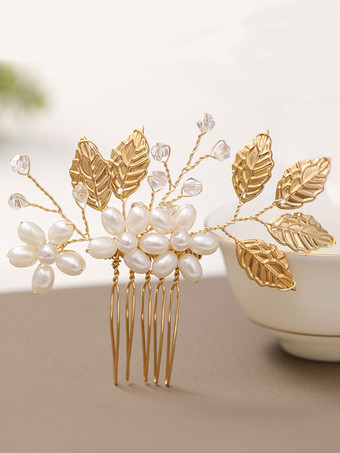 花嫁のための手作りのかぶとの結婚式の櫛の金属のヘアアクセサリー