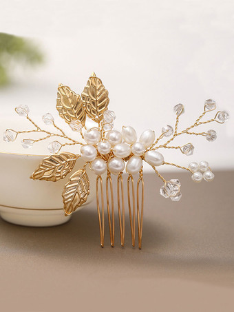 花嫁のための手作りのかぶとの結婚式の櫛の金属のヘアアクセサリー