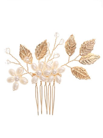 花嫁のための手作りのかぶとの結婚式の櫛の金属のヘアアクセサリー