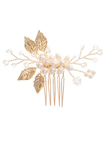 花嫁のための手作りのかぶとの結婚式の櫛の金属のヘアアクセサリー