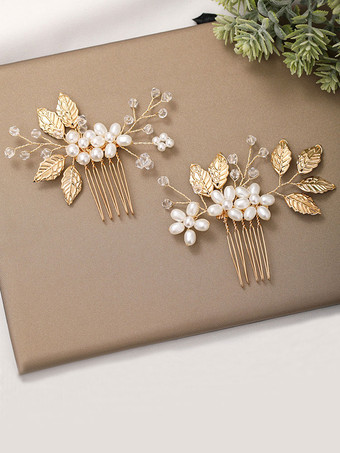 花嫁のための手作りのかぶとの結婚式の櫛の金属のヘアアクセサリー