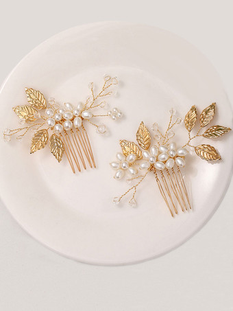 花嫁のための手作りのかぶとの結婚式の櫛の金属のヘアアクセサリー