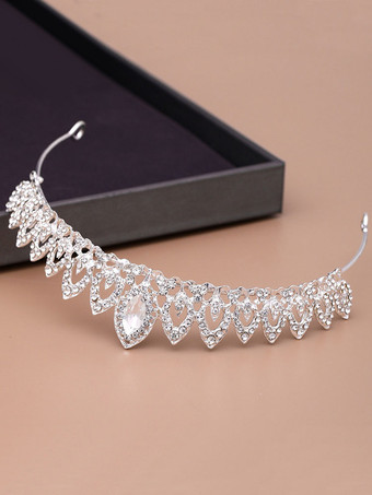 ヘッドピースウェディングティアラメタルラインストーンブライダルヘアアクセサリー