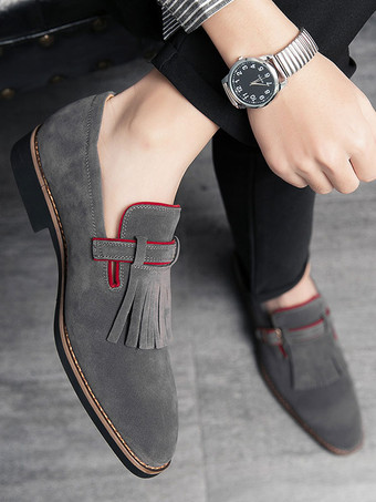 Herren Loafer Prom Party Hochzeitsschuhe Wildleder Fransen Slip-On Lässige Prom Party Hochzeitsschuhe