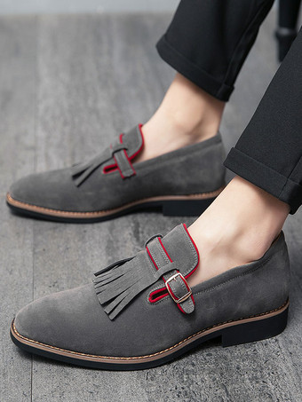 Herren Loafer Prom Party Hochzeitsschuhe Wildleder Fransen Slip-On Lässige Prom Party Hochzeitsschuhe