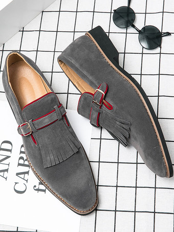 Herren Loafer Prom Party Hochzeitsschuhe Wildleder Fransen Slip-On Lässige Prom Party Hochzeitsschuhe