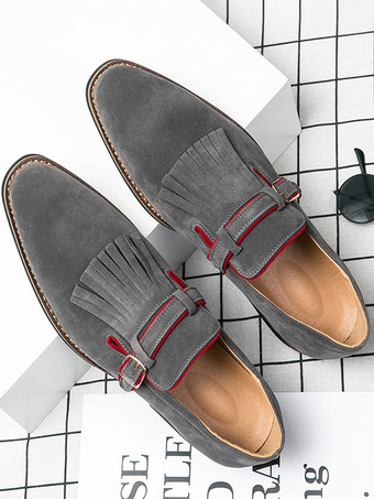 Herren Loafer Prom Party Hochzeitsschuhe Wildleder Fransen Slip-On Lässige Prom Party Hochzeitsschuhe