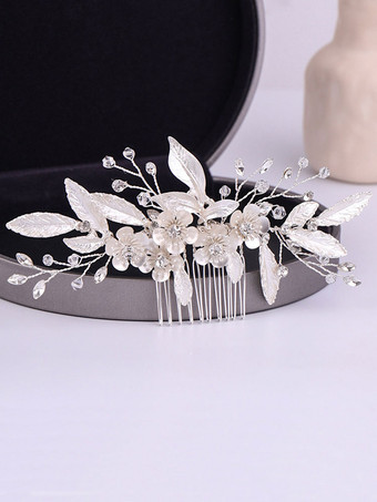 花嫁のための手作りのかぶとの結婚式の櫛の金属のヘアアクセサリー