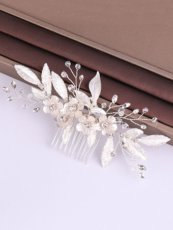 花嫁のための手作りのかぶとの結婚式の櫛の金属のヘアアクセサリー