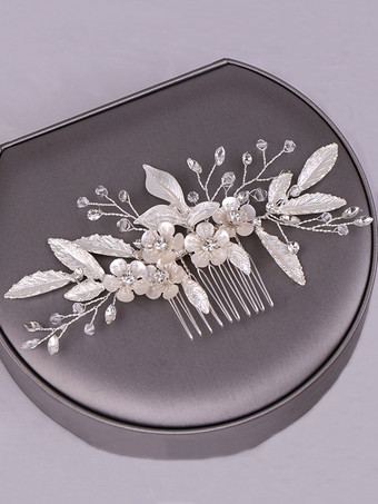 花嫁のための手作りのかぶとの結婚式の櫛の金属のヘアアクセサリー