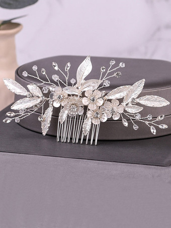 花嫁のための手作りのかぶとの結婚式の櫛の金属のヘアアクセサリー