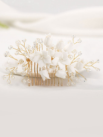 Accessoires de cheveux de mariée en métal peigne de casque de mariage à la main