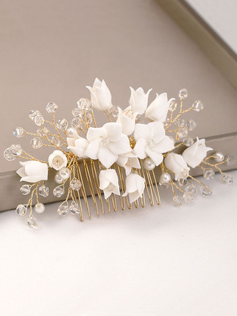 Accessoires de cheveux de mariée en métal peigne de casque de mariage à la main