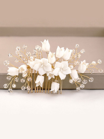 Accessoires de cheveux de mariée en métal peigne de casque de mariage à la main