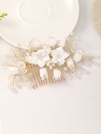 Accessoires de cheveux de mariée en métal peigne de casque de mariage à la main