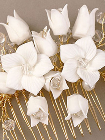 Accessoires de cheveux de mariée en métal peigne de casque de mariage à la main