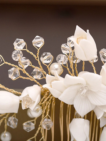 Accessoires de cheveux de mariée en métal peigne de casque de mariage à la main