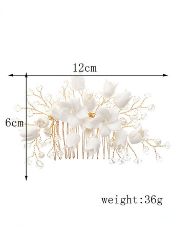 Accessoires de cheveux de mariée en métal peigne de casque de mariage à la main