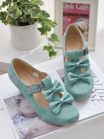 ティールスウィートロリータ靴弓プリズムヒールロリータパンプス