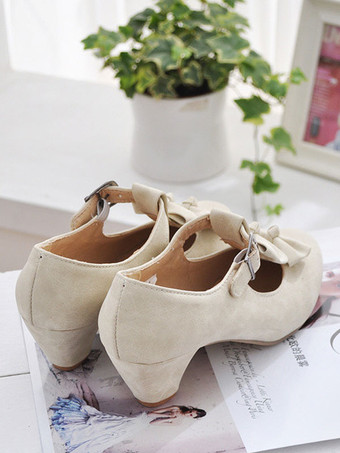 スウィートロリータ靴弓プリズムヒールロリータパンプス