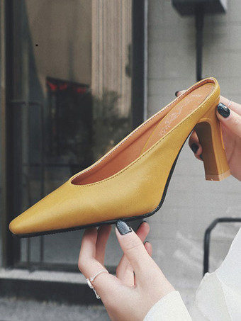 Zoccoli da donna Zoccoli in pelle con maglie Slip-On