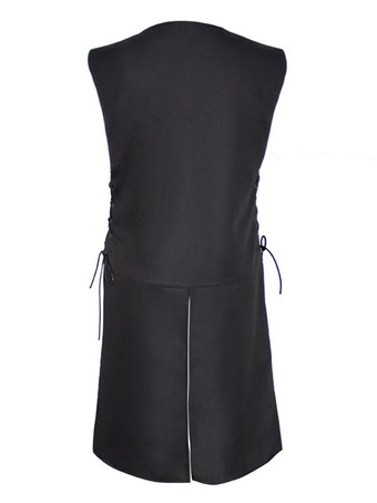 中世の衣装アーチャーレザーアーマーレースアップバイキングルネッサンスパッチワークベスト バーガンディ