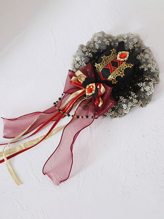 ゴシックトップハットレースの弓の魅惑的なヘアクリップヴィンテージアクセサリー