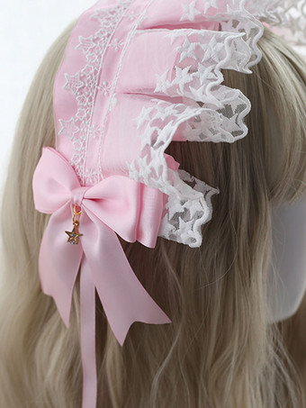 ヘッドドレス スウィートロリータ レースの弓ヘッドバンド