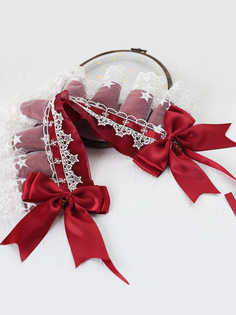 ヘッドドレス スウィートロリータ レースの弓ヘッドバンド