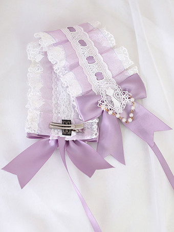 スウィートロリータヘッドドレスブルーレース弓レースヘッドバンド帽子ロリータヘアアクセサリー