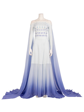 Disney Frozen 2 Elsa Schneekönigin blau-weißes Kleid Cosplay Kostüm