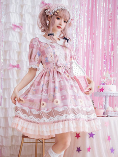 Sweet Lolita OP Dress Neverland Bows dessert Ruffles Lolita One Piece Dresses