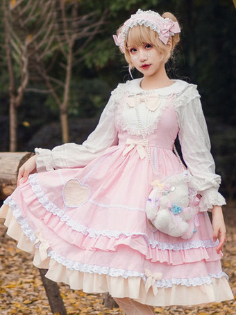Süßes Lolita JSK Kleid Neverland Bows Rüschen Lolita Pullover Röcke