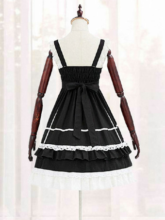 甘いロリータJSKドレスネバーランド弓フリルロリータジャンパースカート